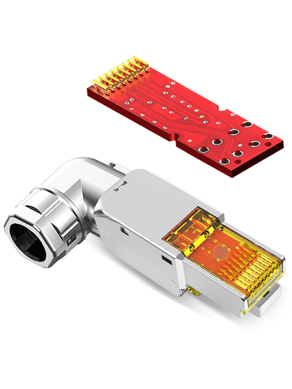 90°鋅合金免打水晶頭