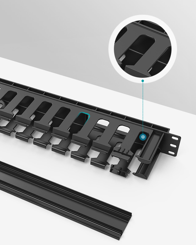 1U24口工程級(jí)塑料理線架