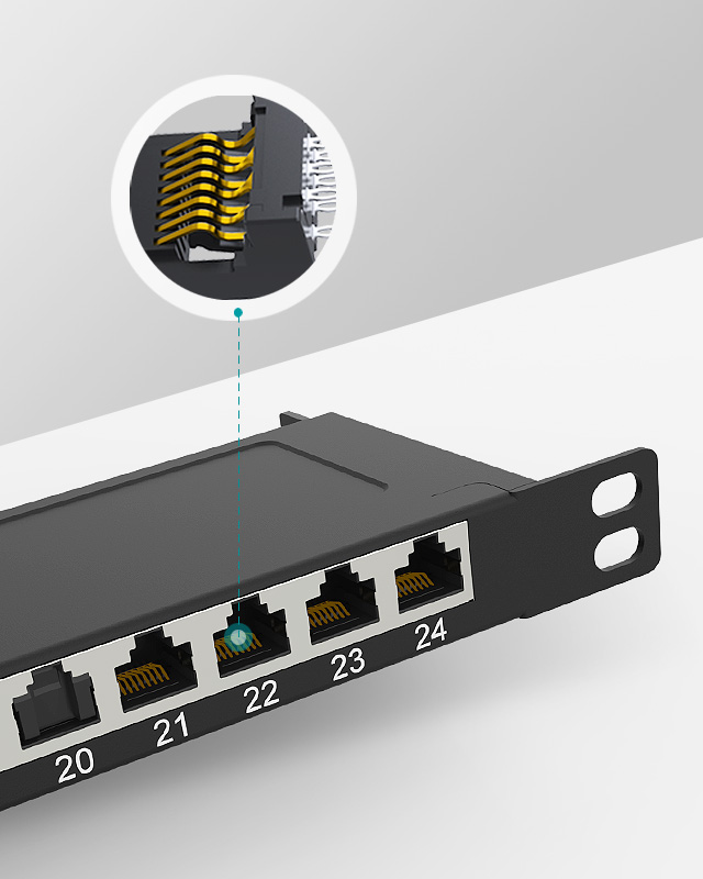 0.5U24口-屏蔽防塵網絡配線架