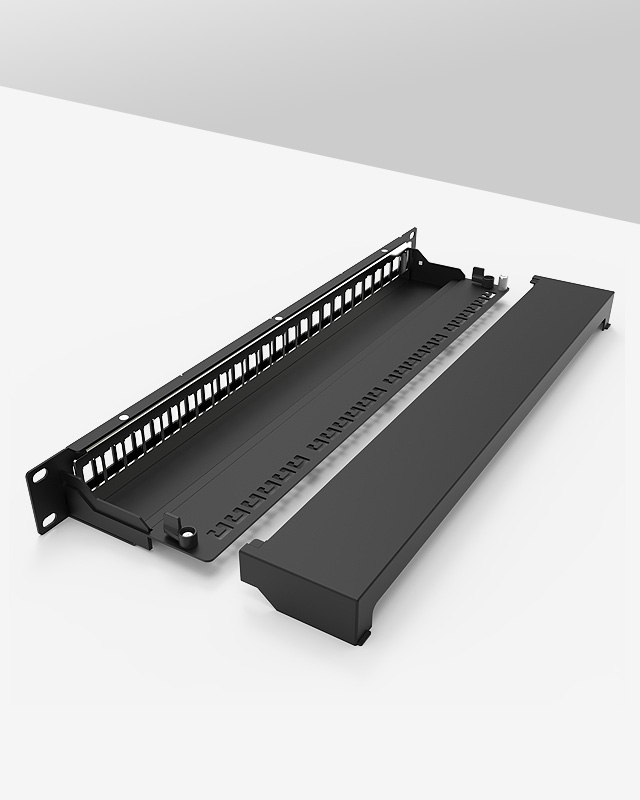 1U24口屏蔽網絡空配架